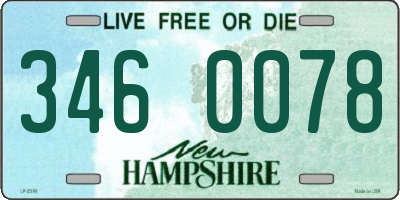 NH license plate 3460078