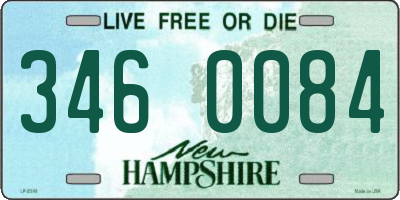 NH license plate 3460084