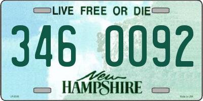 NH license plate 3460092