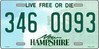 NH license plate 3460093