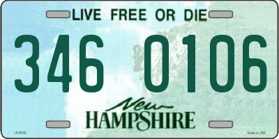 NH license plate 3460106