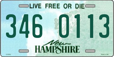 NH license plate 3460113