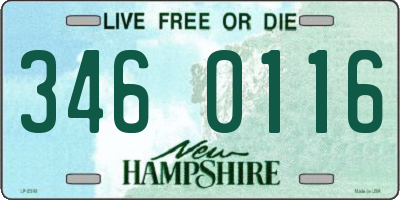 NH license plate 3460116