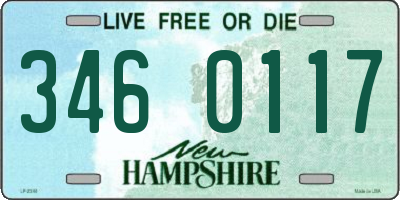 NH license plate 3460117