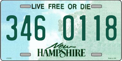 NH license plate 3460118