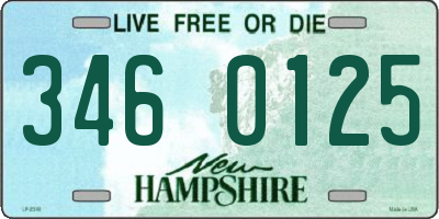 NH license plate 3460125