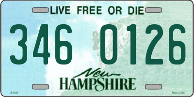 NH license plate 3460126