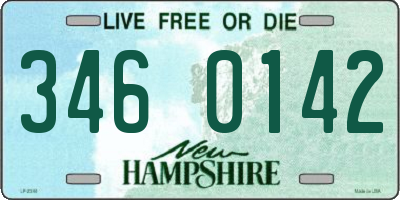 NH license plate 3460142