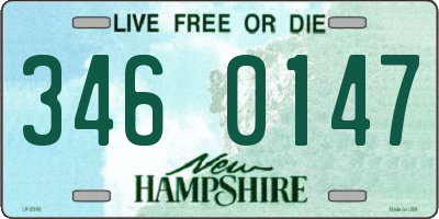 NH license plate 3460147