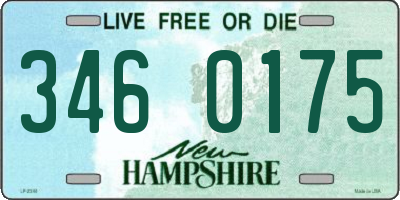 NH license plate 3460175