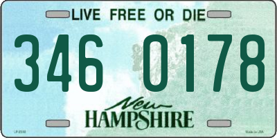 NH license plate 3460178