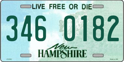 NH license plate 3460182