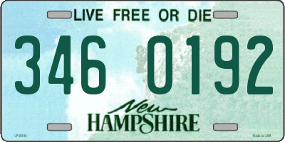 NH license plate 3460192
