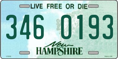NH license plate 3460193