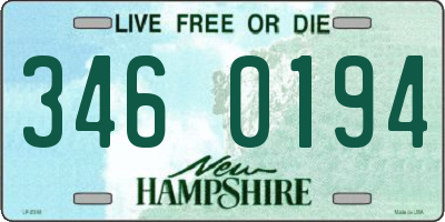 NH license plate 3460194