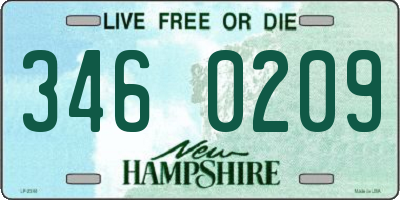 NH license plate 3460209