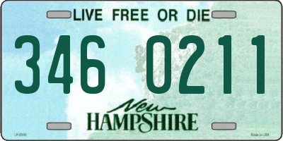 NH license plate 3460211