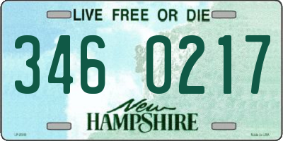 NH license plate 3460217