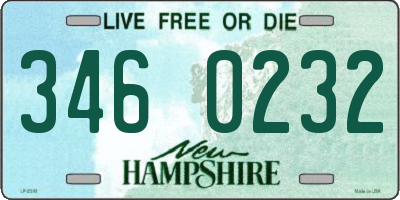 NH license plate 3460232