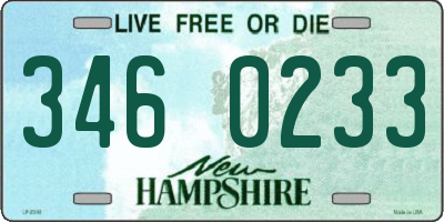 NH license plate 3460233
