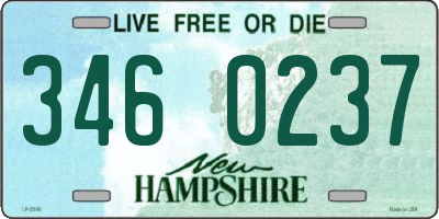 NH license plate 3460237