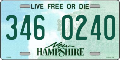 NH license plate 3460240