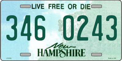 NH license plate 3460243