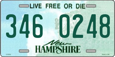 NH license plate 3460248