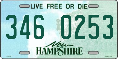 NH license plate 3460253