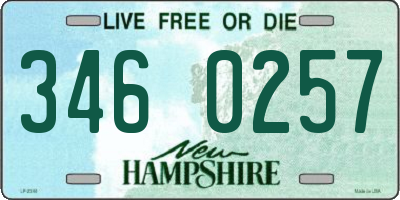 NH license plate 3460257