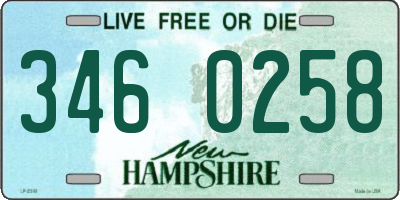 NH license plate 3460258