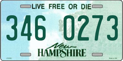 NH license plate 3460273
