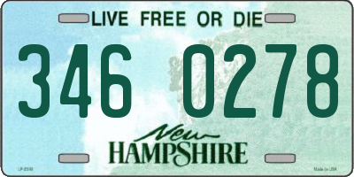 NH license plate 3460278