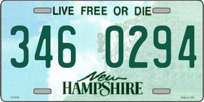 NH license plate 3460294