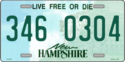 NH license plate 3460304