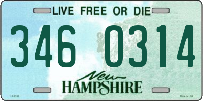 NH license plate 3460314