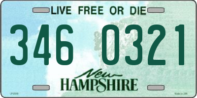 NH license plate 3460321