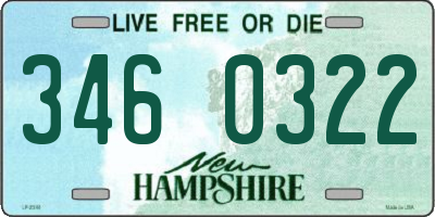 NH license plate 3460322