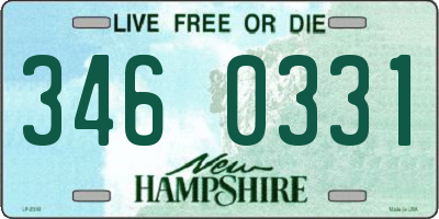 NH license plate 3460331