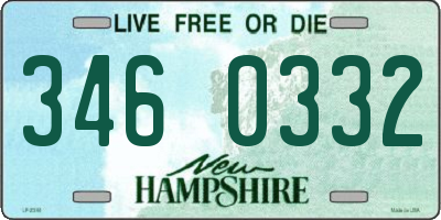 NH license plate 3460332