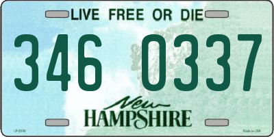 NH license plate 3460337