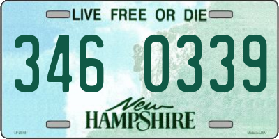 NH license plate 3460339