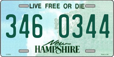 NH license plate 3460344