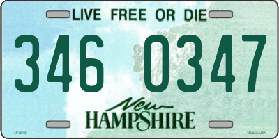 NH license plate 3460347