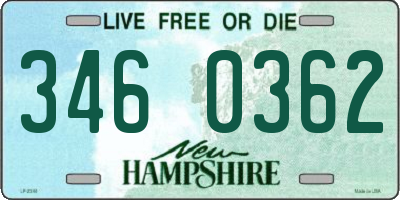 NH license plate 3460362