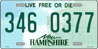 NH license plate 3460377