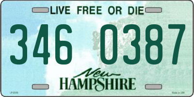 NH license plate 3460387