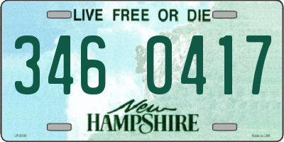 NH license plate 3460417