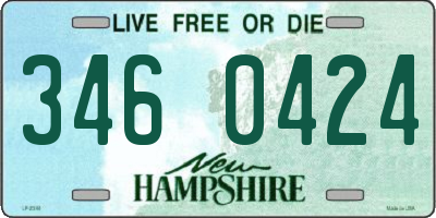 NH license plate 3460424