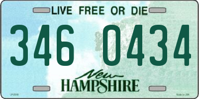 NH license plate 3460434